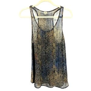 Aritzia Wilfred Silk Cheetah Print Racerback Tank